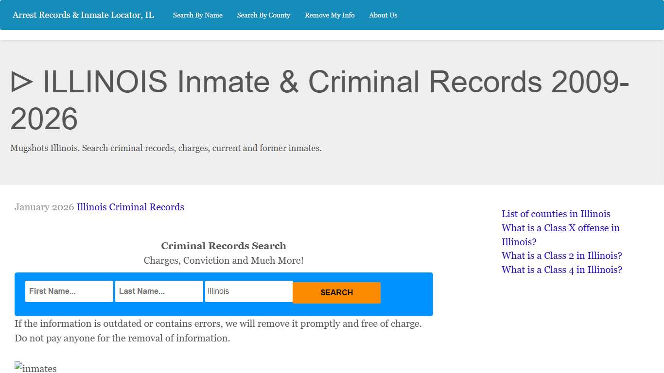 ᐅ ILLINOIS Inmate & Criminal Records 2009-2026
